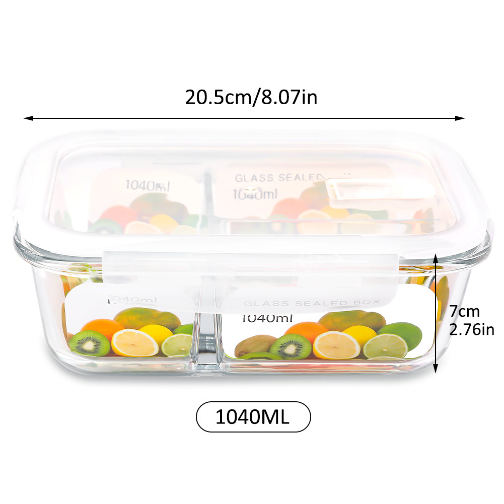 35.17Oz Glass Containers with Lids Glass Meal Prep Containers 3 Compar –  prgery
