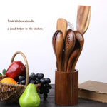 10 Pcs Wooden Spoons for Cooking, Nonstick Kitchen Utensil Set