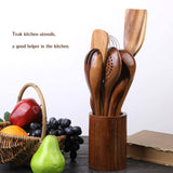 10 Pcs Wooden Spoons for Cooking, Nonstick Kitchen Utensil Set