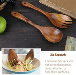 10 Pcs Wooden Spoons for Cooking, Nonstick Kitchen Utensil Set