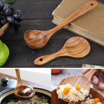 10 Pcs Wooden Spoons for Cooking, Nonstick Kitchen Utensil Set