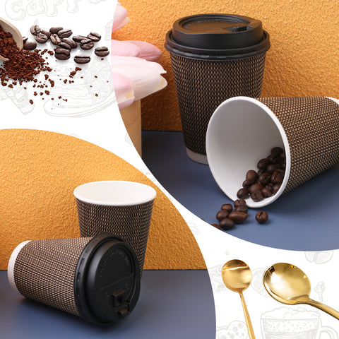 12 oz. Ripple Wall Paper Coffee Cups