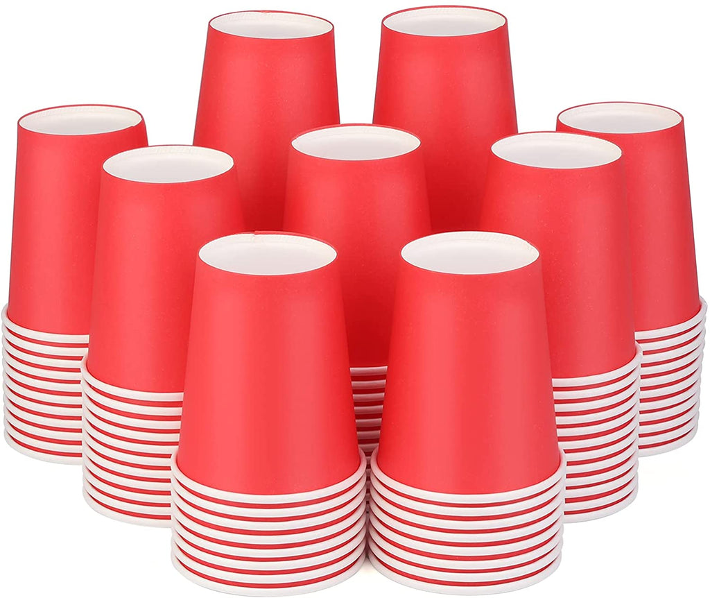 110 Pack] Paper Cups 8 Oz, Disposable Paper Coffee Cup Red – prgery